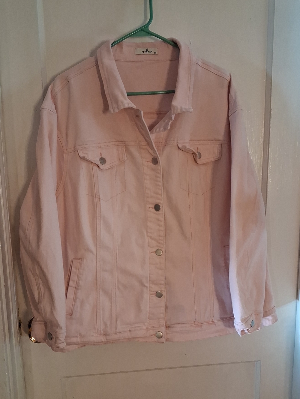 Light Pink Women's Denim Jacket 100 Percent Cotton Size 2xlarge